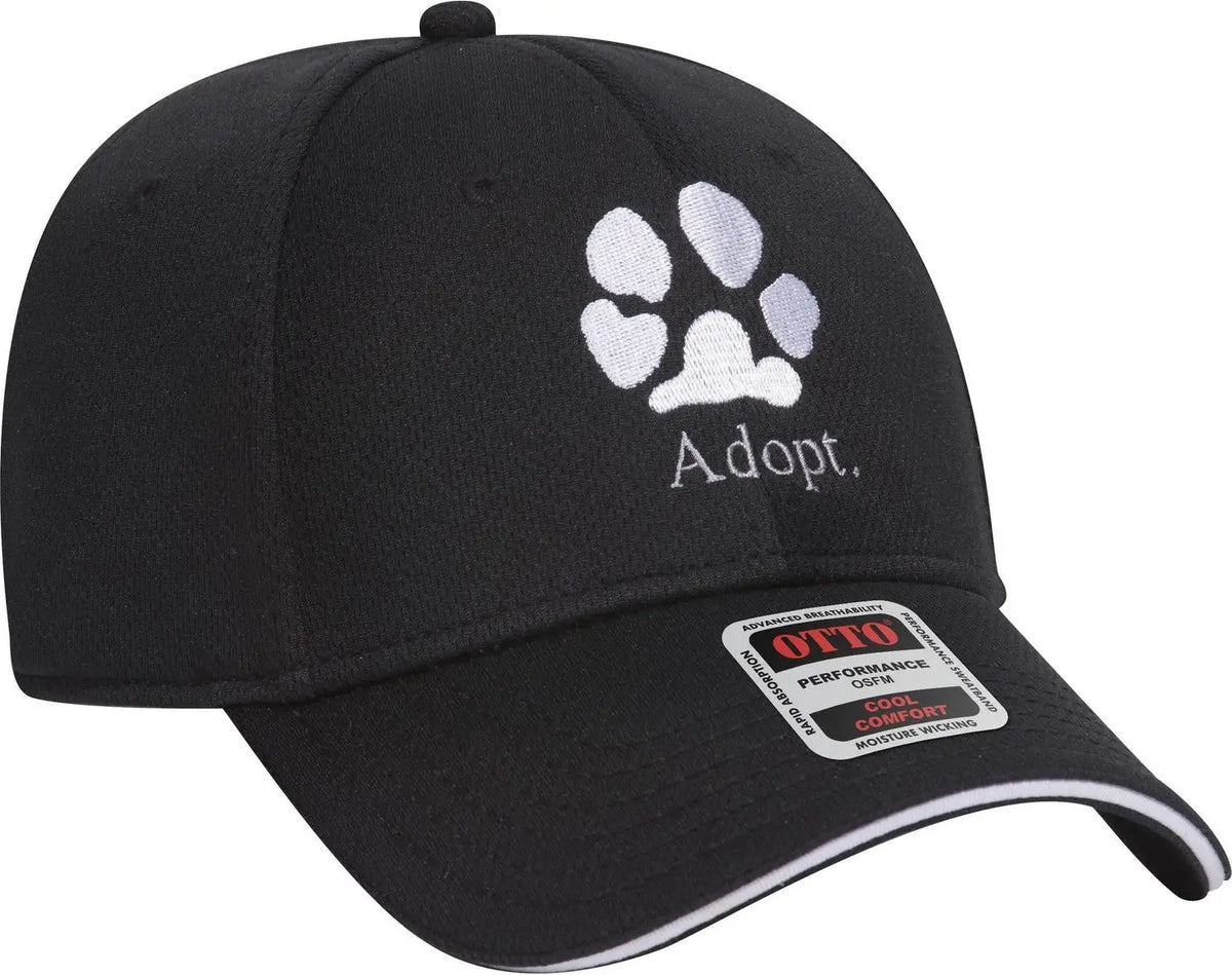 Otto 23-735 6 Panel Low Profile Baseball Cap - Blk/blk/wht - 1/2’’ - 7 5/8’’