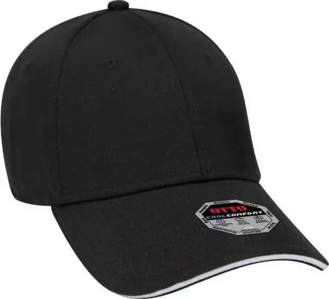 Otto 23-735 Cool Comfort Polyester Mesh Sandwich Visor Low Profile Pro Style Cap - Black White - one Size Fits Most