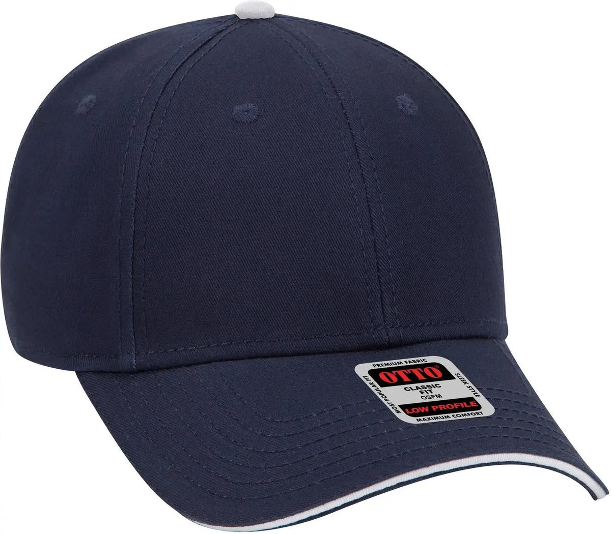 Otto 23-766 6 Panel Low Profile Baseball Cap - Nvy/nvy/wht