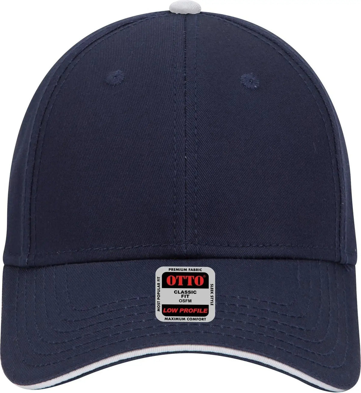 Otto 23-766 6 Panel Low Profile Baseball Cap - Nvy/nvy/wht