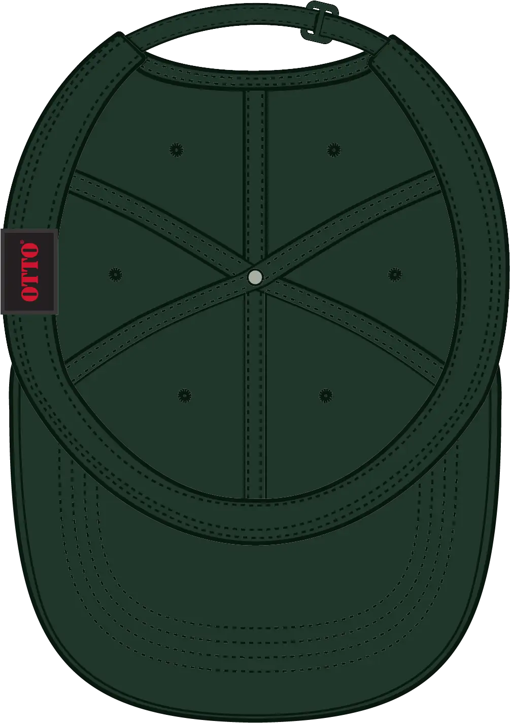 Otto 24-032 6 Panel Low Profile Baseball Cap - Dk. Green - 1/2’’ - 7 5/8’’