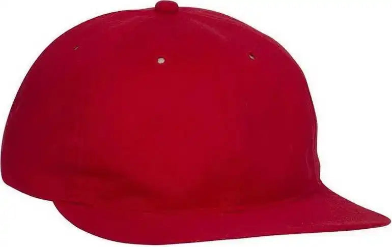 Otto 24 032 Brushed Cotton Twill Soft Visor Low Profile Pro Style Seamed Front Panel Cap Red / one Size Fits Most