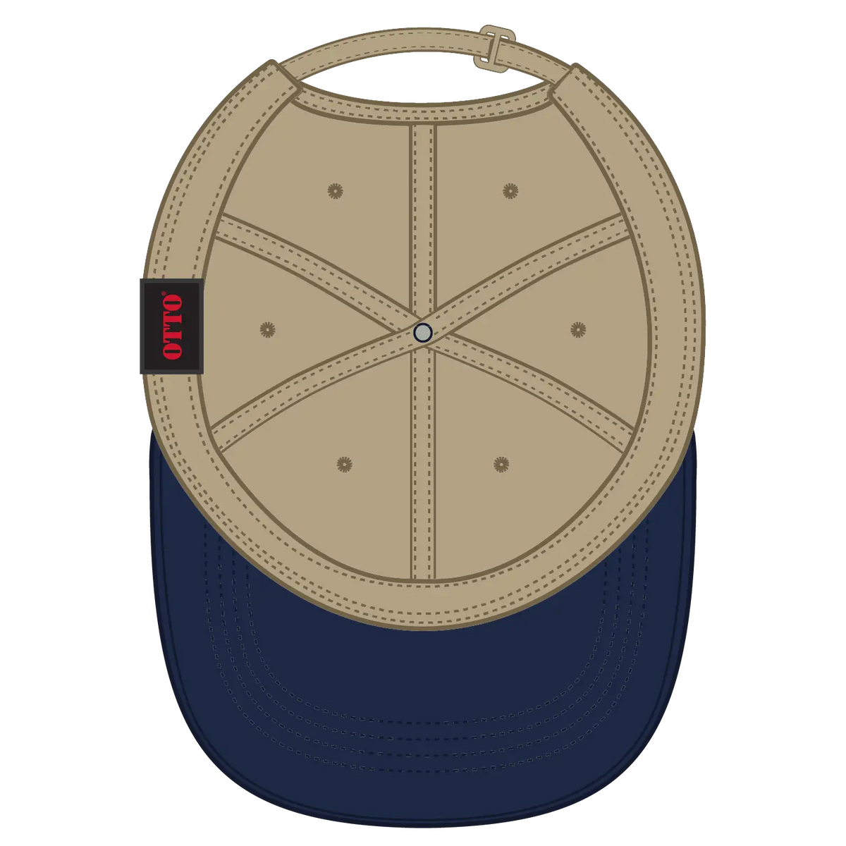 Otto 24-033 6 Panel Low Profile Baseball Cap - Nvy/kha - 7 3/8’’ - 5/8’’