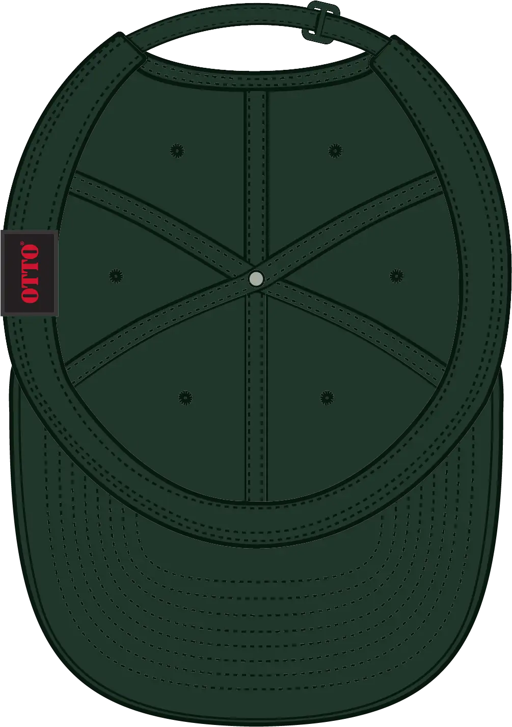 Otto 24-105 6 Panel Low Profile Baseball Cap - Dk. Green - 1/2’’ - 7 5/8’’