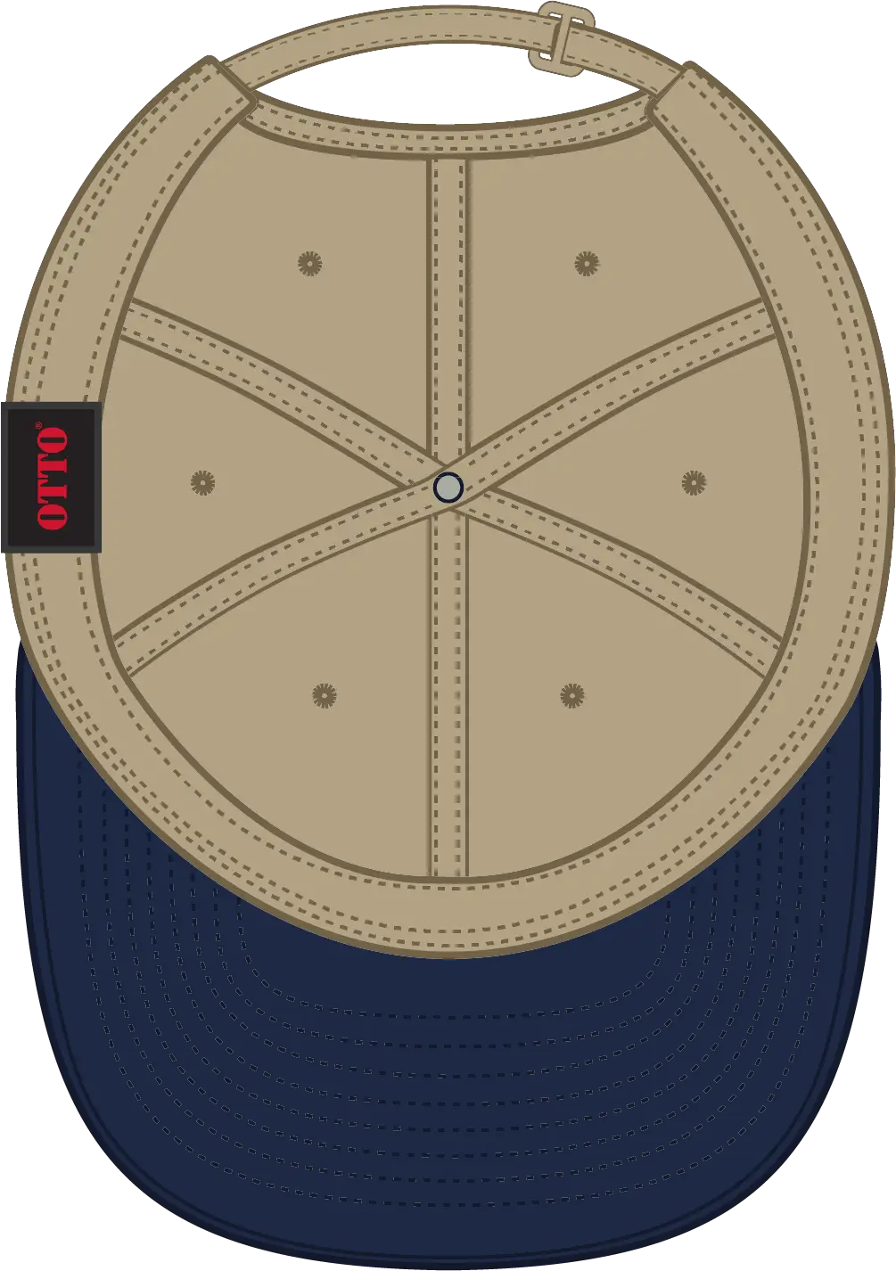 Otto 24-106 6 Panel Low Profile Baseball Cap - Nvy/kha - 1/2’’ - 7 5/8’’