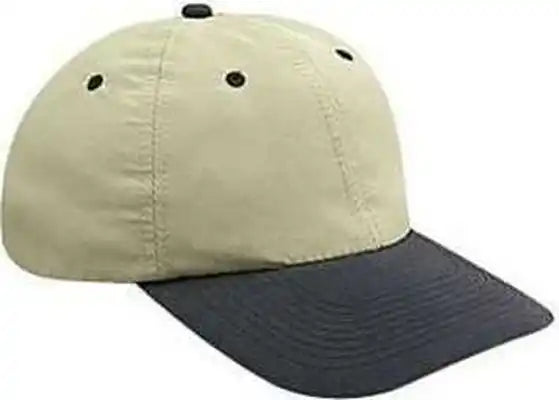 Otto 24-106 Polyester Microfiber Soft Visor Low Profile Pro Style Cap with 6 Embroidered Eyelets - Black Khaki