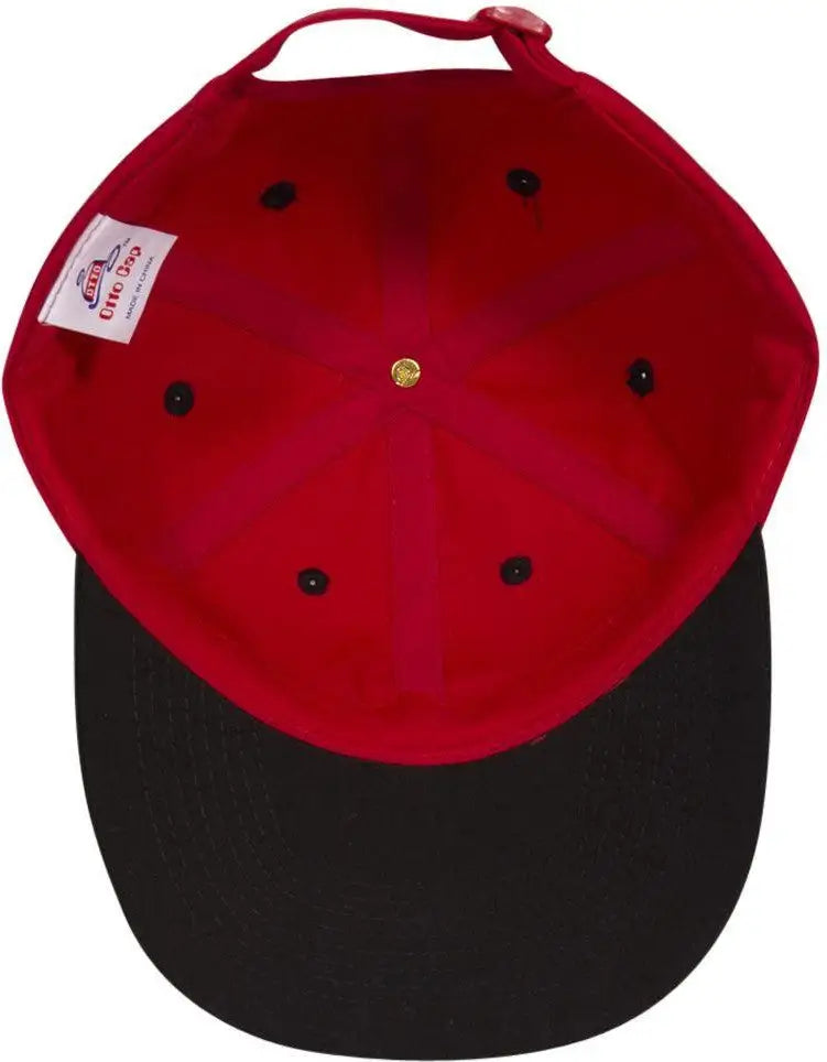 Otto 25-023 6 Panel Low Profile Baseball Cap - Blk/red - 1/2’’ - 7 5/8’’