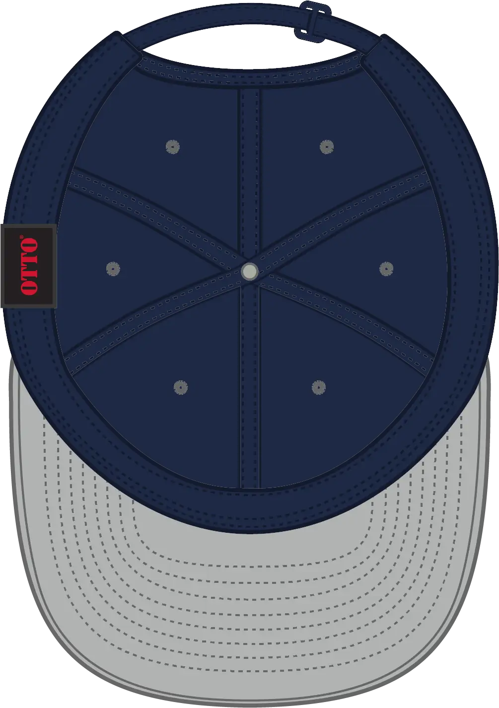 Otto 25-023 6 Panel Low Profile Baseball Cap - Gry/nvy - 1/2’’ - 7 5/8’’