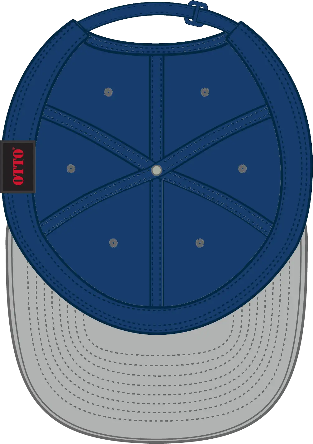 Otto 25-023 6 Panel Low Profile Baseball Cap - Gry/ryl - 1/2’’ - 7 5/8’’