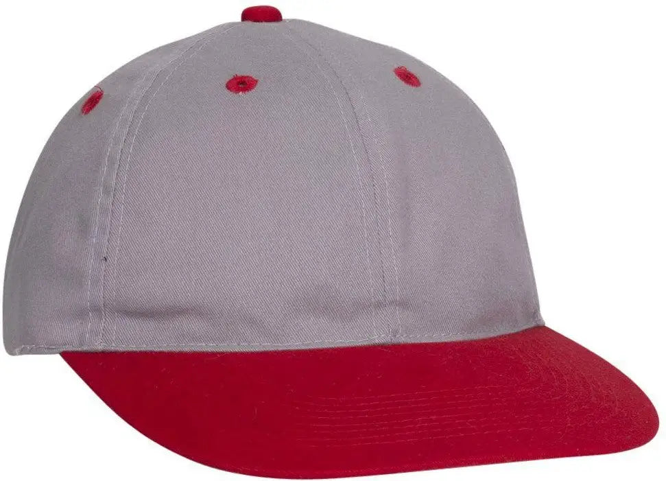 Otto 25-023 6 Panel Low Profile Baseball Cap - Red/gry - 1/2’’ - 7 5/8’’