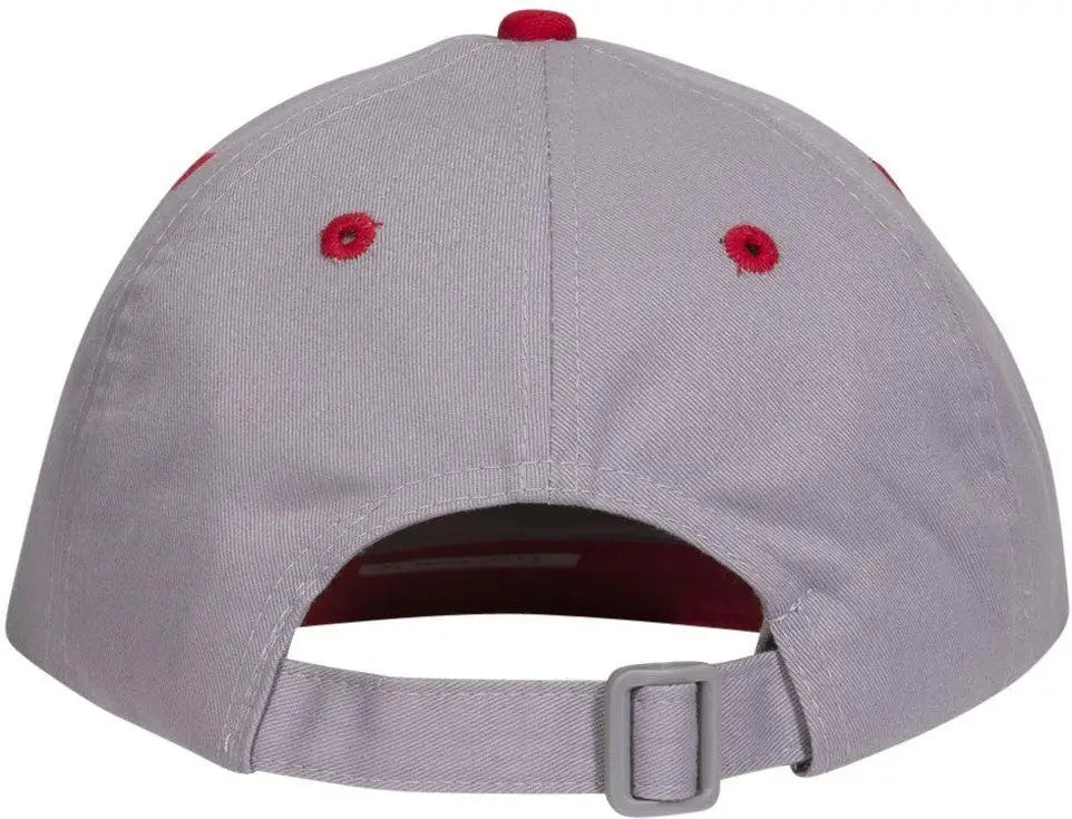 Otto 25-023 6 Panel Low Profile Baseball Cap - Red/gry - 1/2’’ - 7 5/8’’
