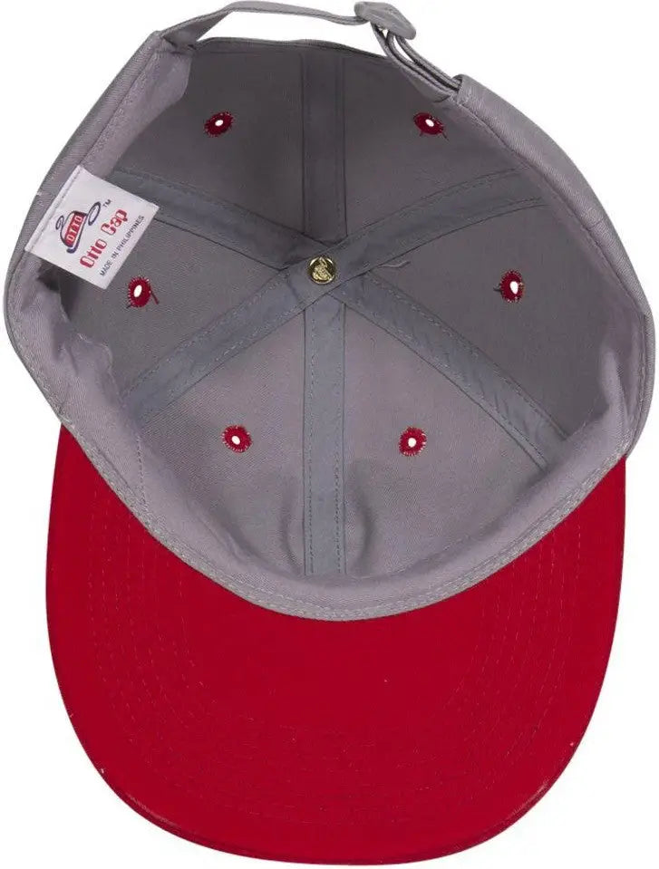 Otto 25-023 6 Panel Low Profile Baseball Cap - Red/gry - 1/2’’ - 7 5/8’’