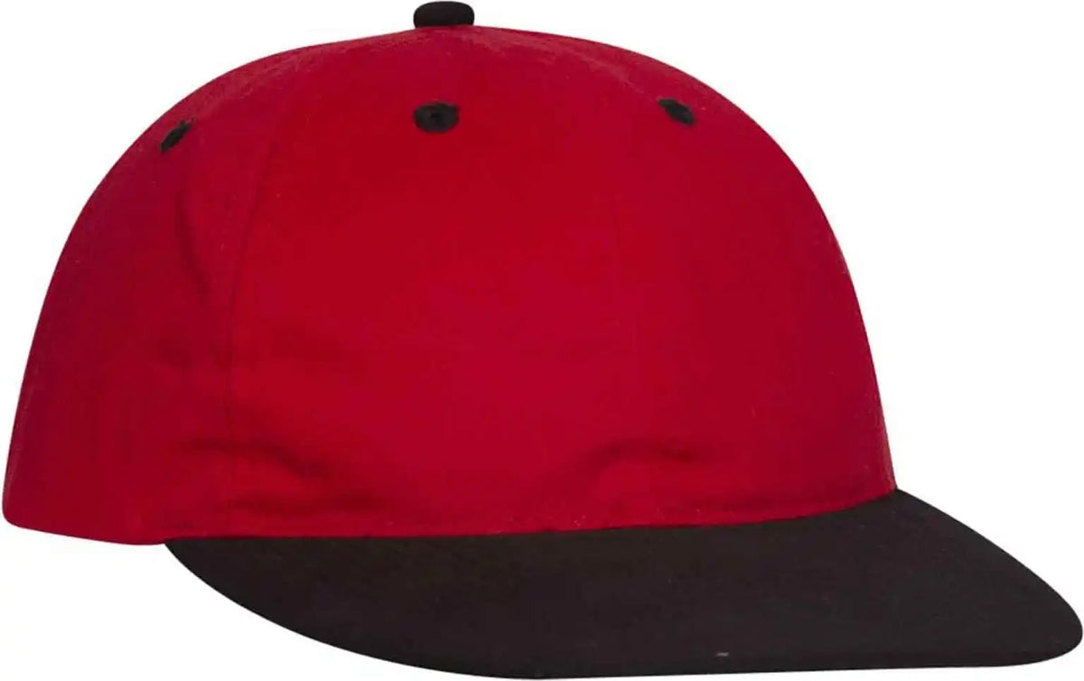 Otto 25 023 Brushed Cotton Twill Sport Low Profile Pro Style Cap Black Red / one Size Fits Most