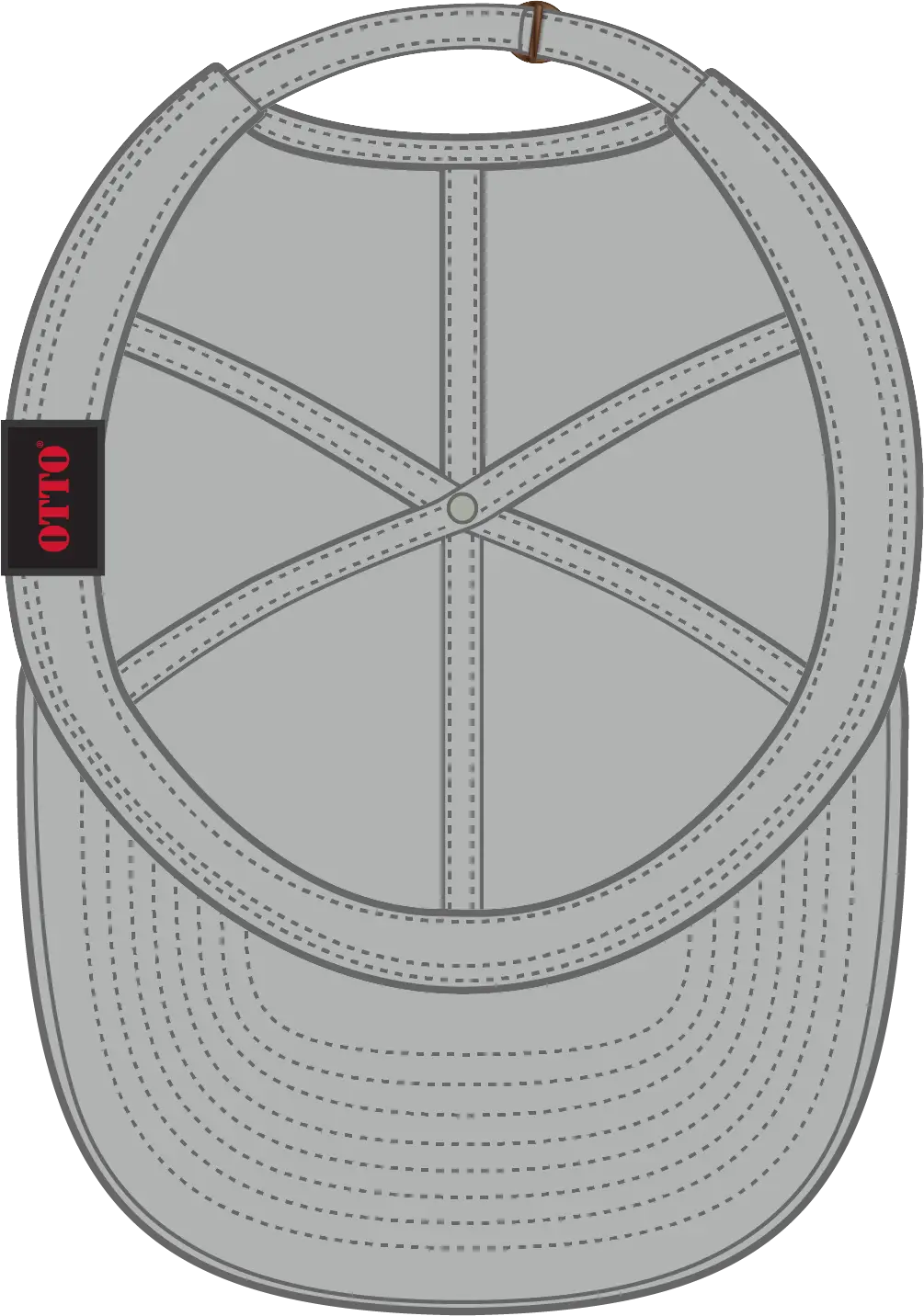 Otto 26-030 6 Panel Low Profile Baseball Cap - Gray - 1/2’’ - 7 5/8’’