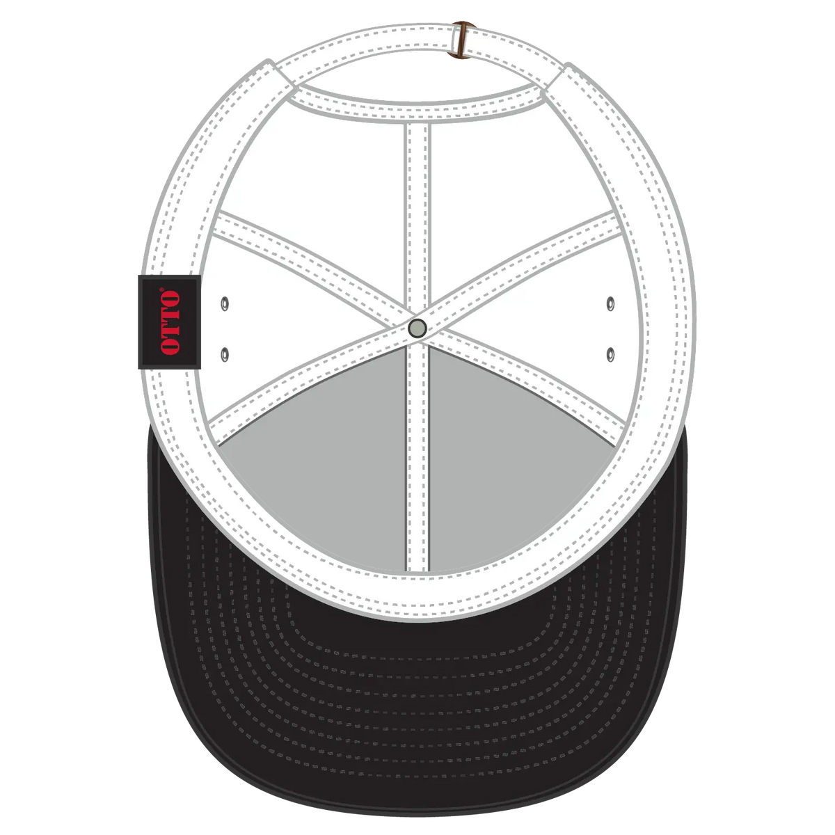 Otto 26-031 6 Panel Low Profile Baseball Cap - Blk/wht - 7 3/8’’ - 5/8’’
