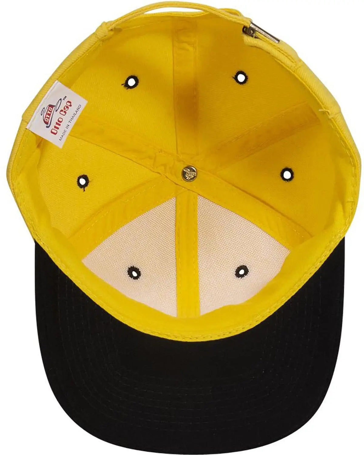 Otto 27-008 6 Panel Mid Profile Baseball Cap - Blk/yel - 1/2’’ - 7 5/8’’