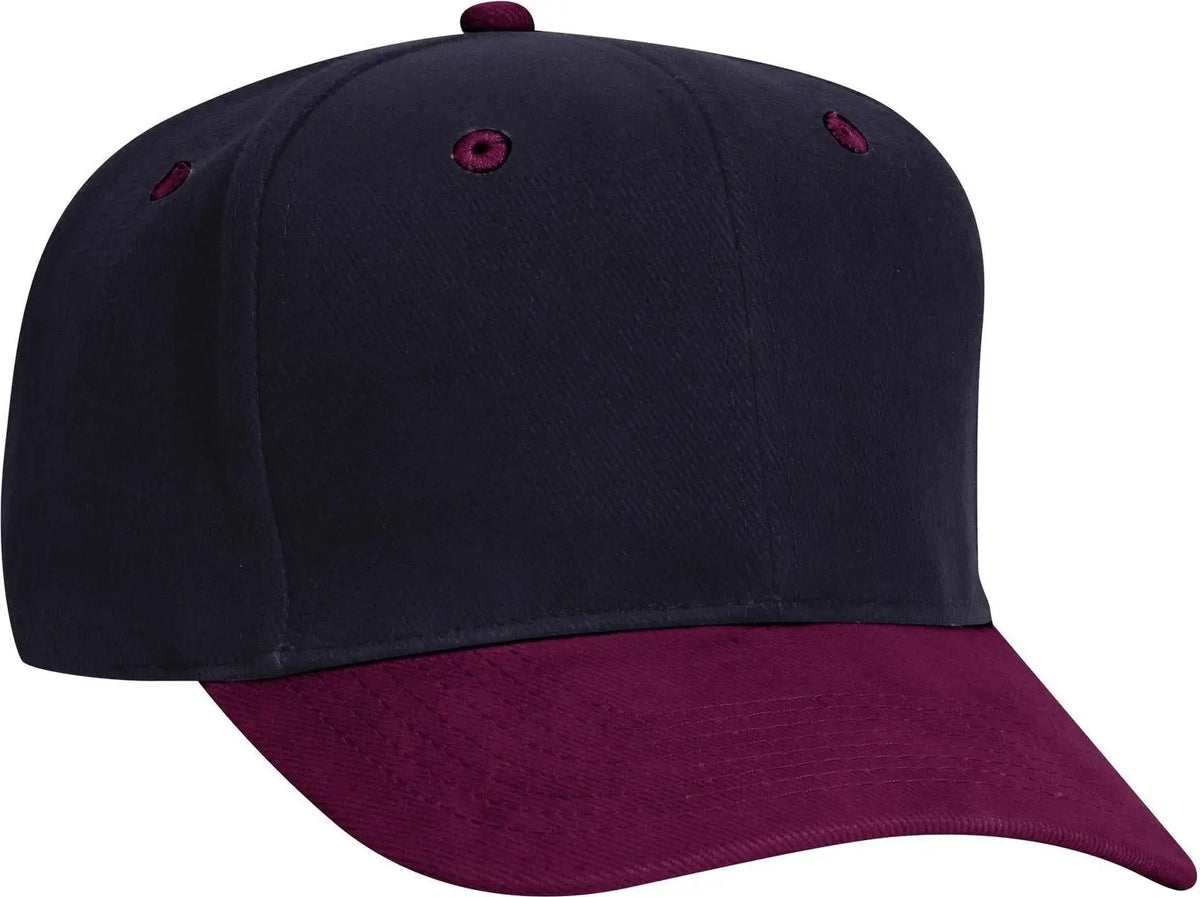 Otto 27-008 6 Panel Mid Profile Baseball Cap - Burg. Marn/nvy - 1/2’’ - 7 5/8’’