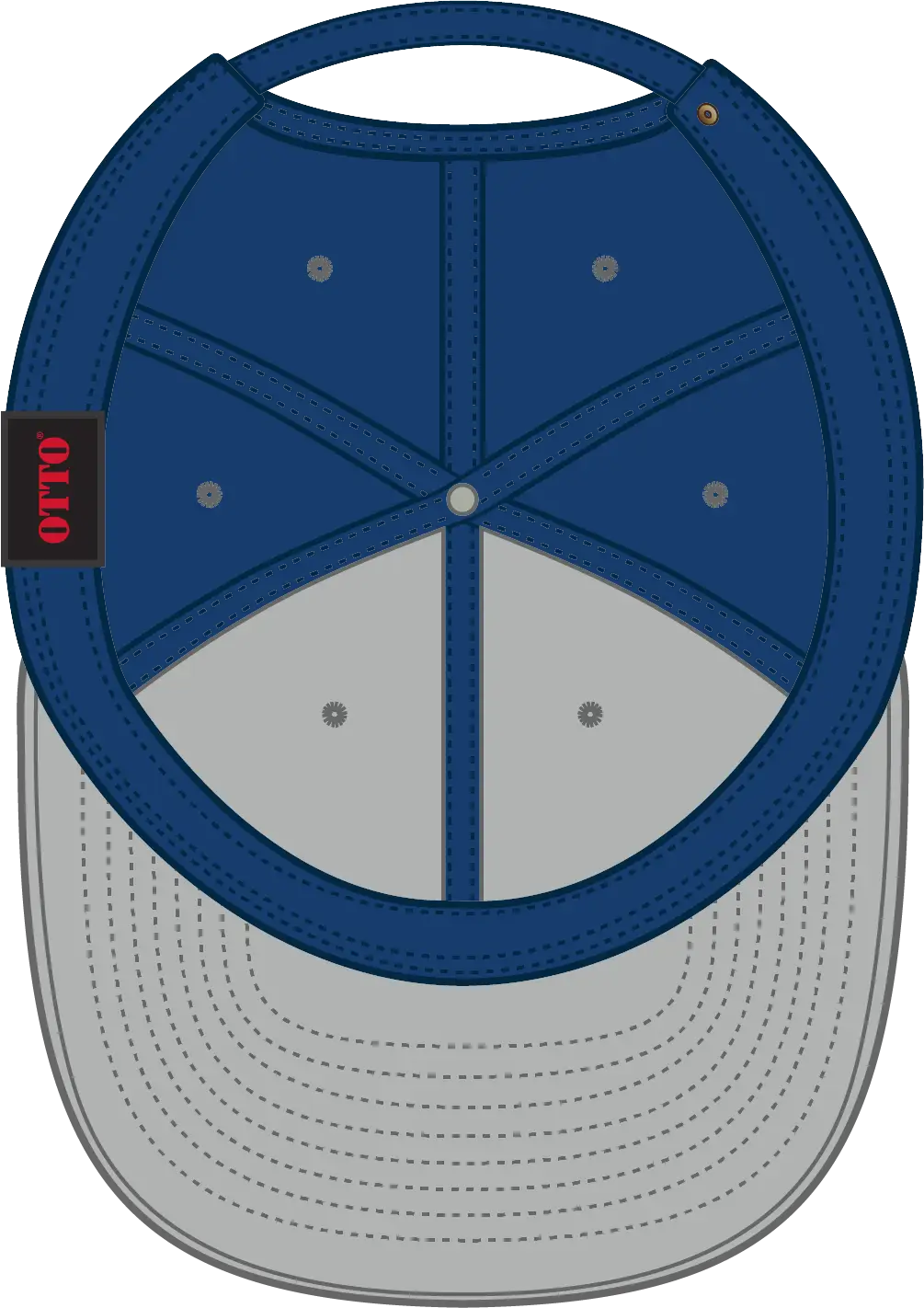 Otto 27-008 6 Panel Mid Profile Baseball Cap - Gry/ryl - 1/2’’ - 7 5/8’’