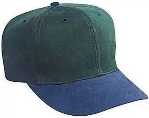 Otto 27-008 Brushed Bull Denim Pro Style Cap with Fabric Adjustable Strap - Navy Dark Green - Forest / one Size Fits