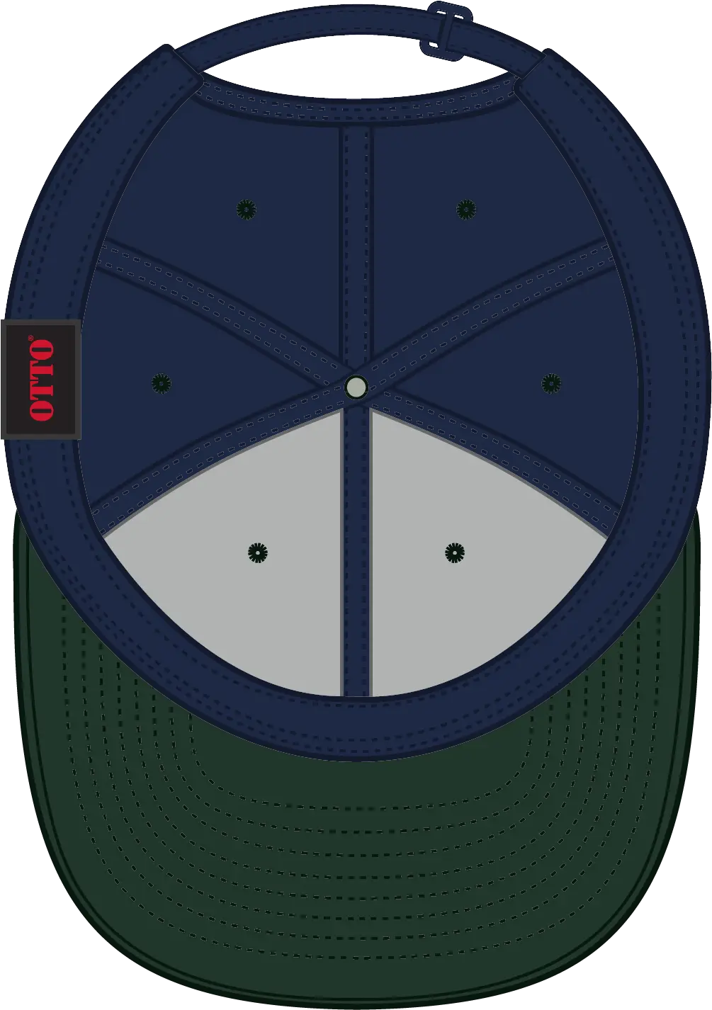 Otto 27-015 6 Panel Mid Profile Baseball Cap - Dk.grn/nvy - 1/2’’ - 7 5/8’’