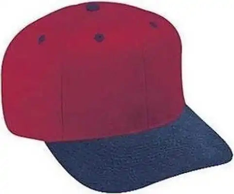 Otto 27-015 Brushed Cotton Twill Pro Style Structured Firm Front Panel Cap - Navy Burgandy Maroon - one Size Fits Most