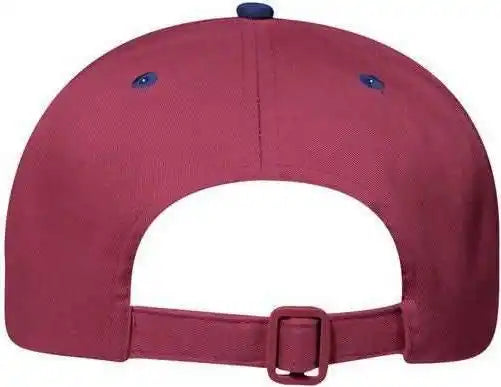 Otto 27-015 Brushed Cotton Twill Pro Style Structured Firm Front Panel Cap - Navy Burgandy Maroon - one Size Fits Most