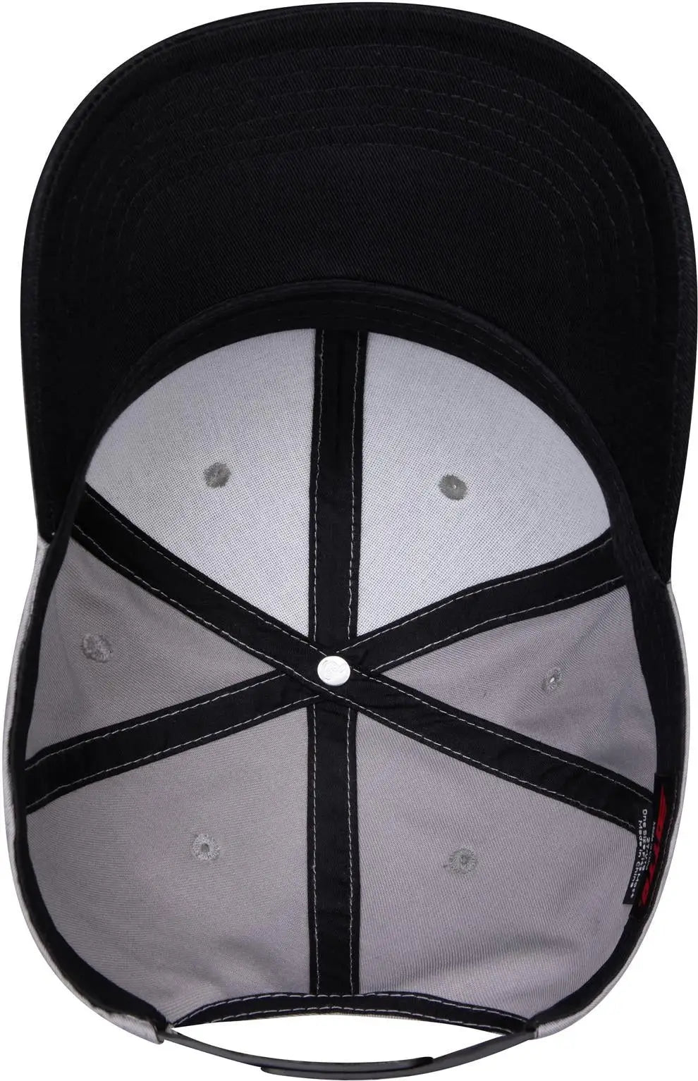 Otto 27-079 6 Panel Mid Profile Baseball Cap - Blk/gry - 1/2’’ - 7 5/8’’