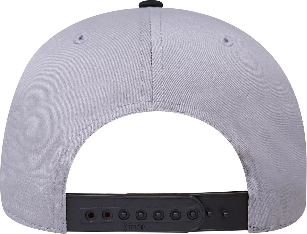 Otto 27-079 6 Panel Mid Profile Baseball Cap - Blk/gry - 1/2’’ - 7 5/8’’