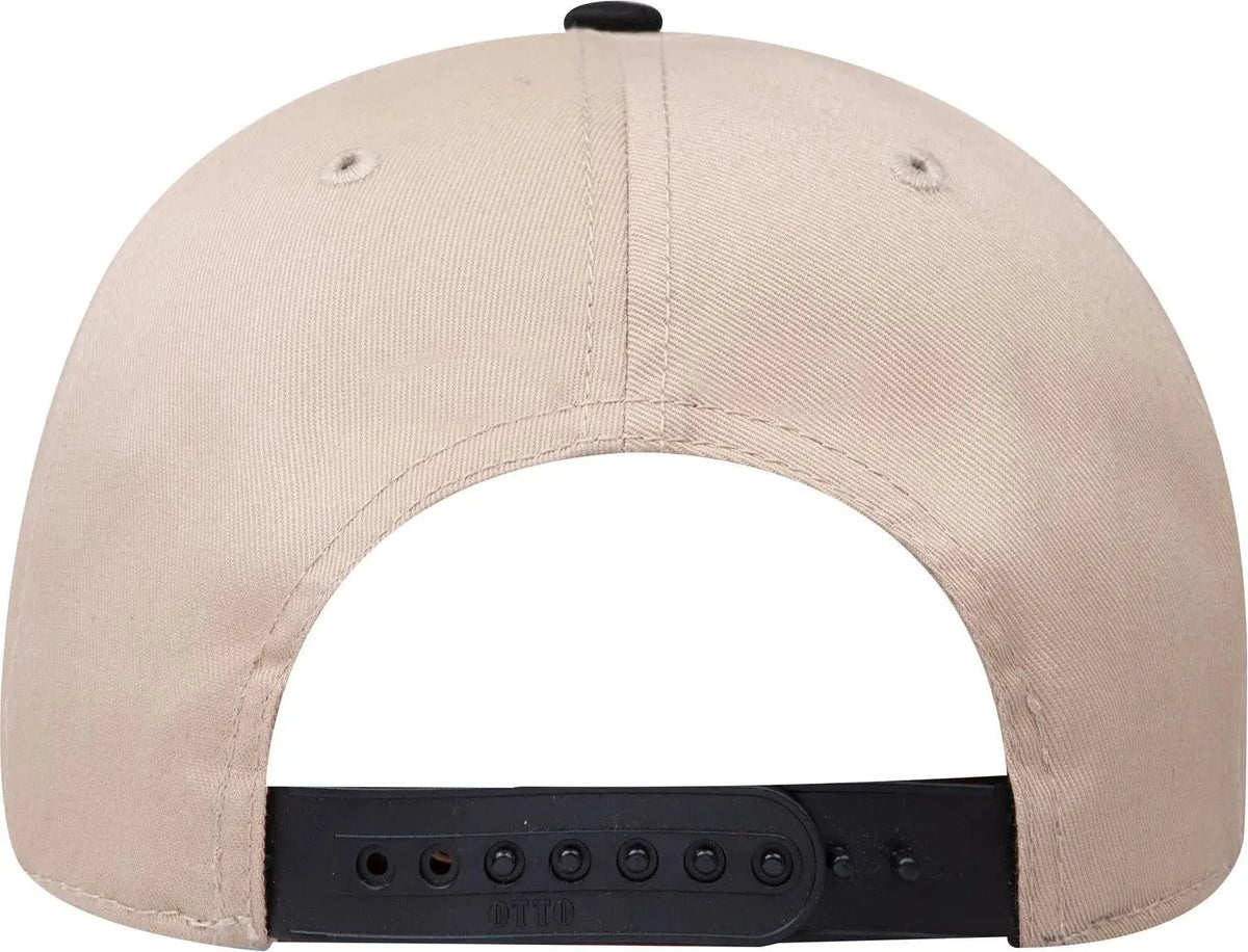 Otto 27-079 6 Panel Mid Profile Baseball Cap - Blk/kha - 1/2’’ - 7 5/8’’