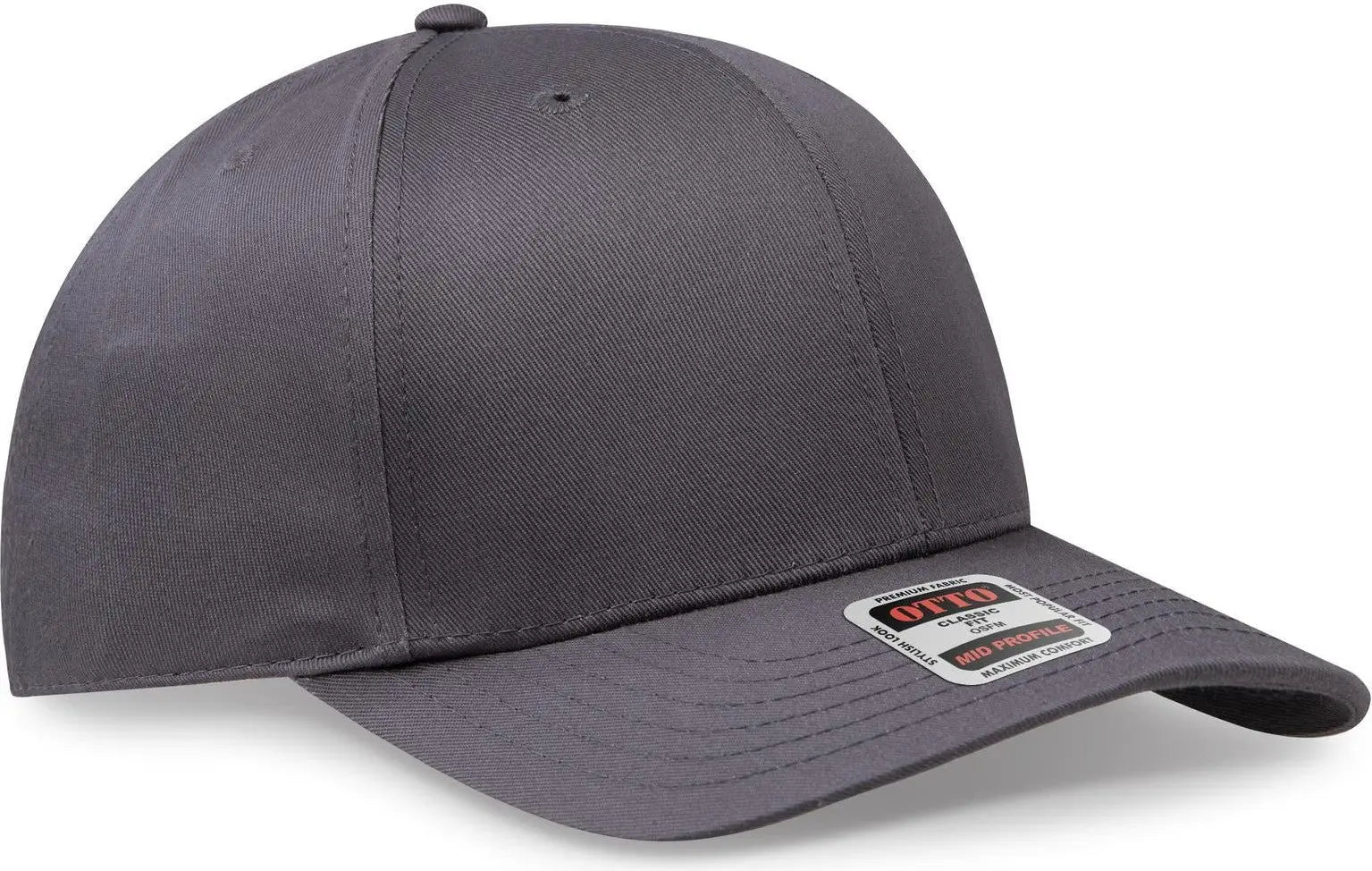 Otto 27-079 6 Panel Mid Profile Baseball Cap - Char. Gray - 1/2’’ - 7 5/8’’