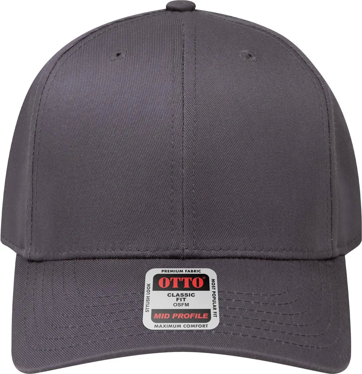 Otto 27-079 6 Panel Mid Profile Baseball Cap - Char. Gray - 1/2’’ - 7 5/8’’
