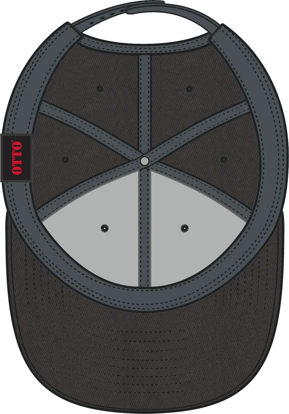 Otto 27-079 6 Panel Mid Profile Baseball Cap - Char. Gray - 1/2’’ - 7 5/8’’
