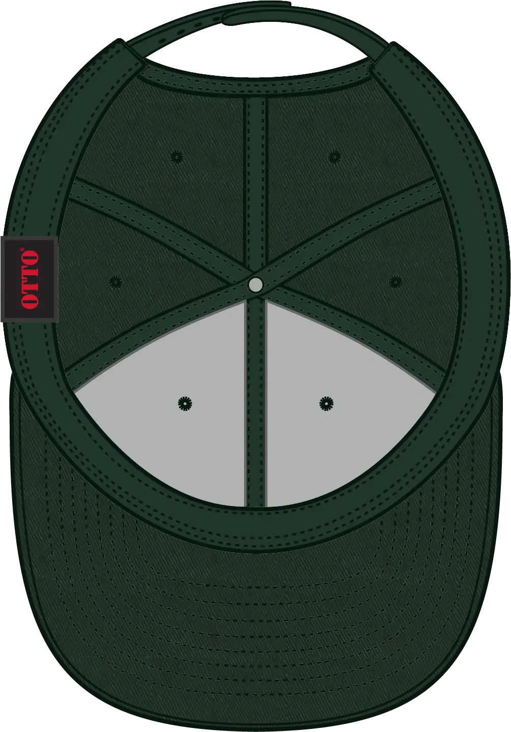 Otto 27-079 6 Panel Mid Profile Baseball Cap - Dk. Green - 1/2’’ - 7 5/8’’