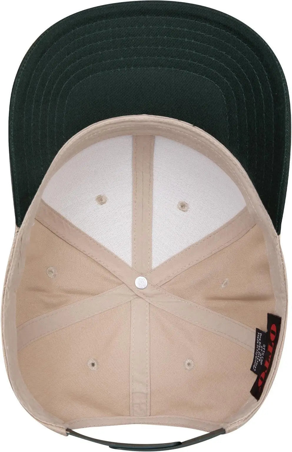 Otto 27-079 6 Panel Mid Profile Baseball Cap - Dk.grn/kha - 1/2’’ - 7 5/8’’