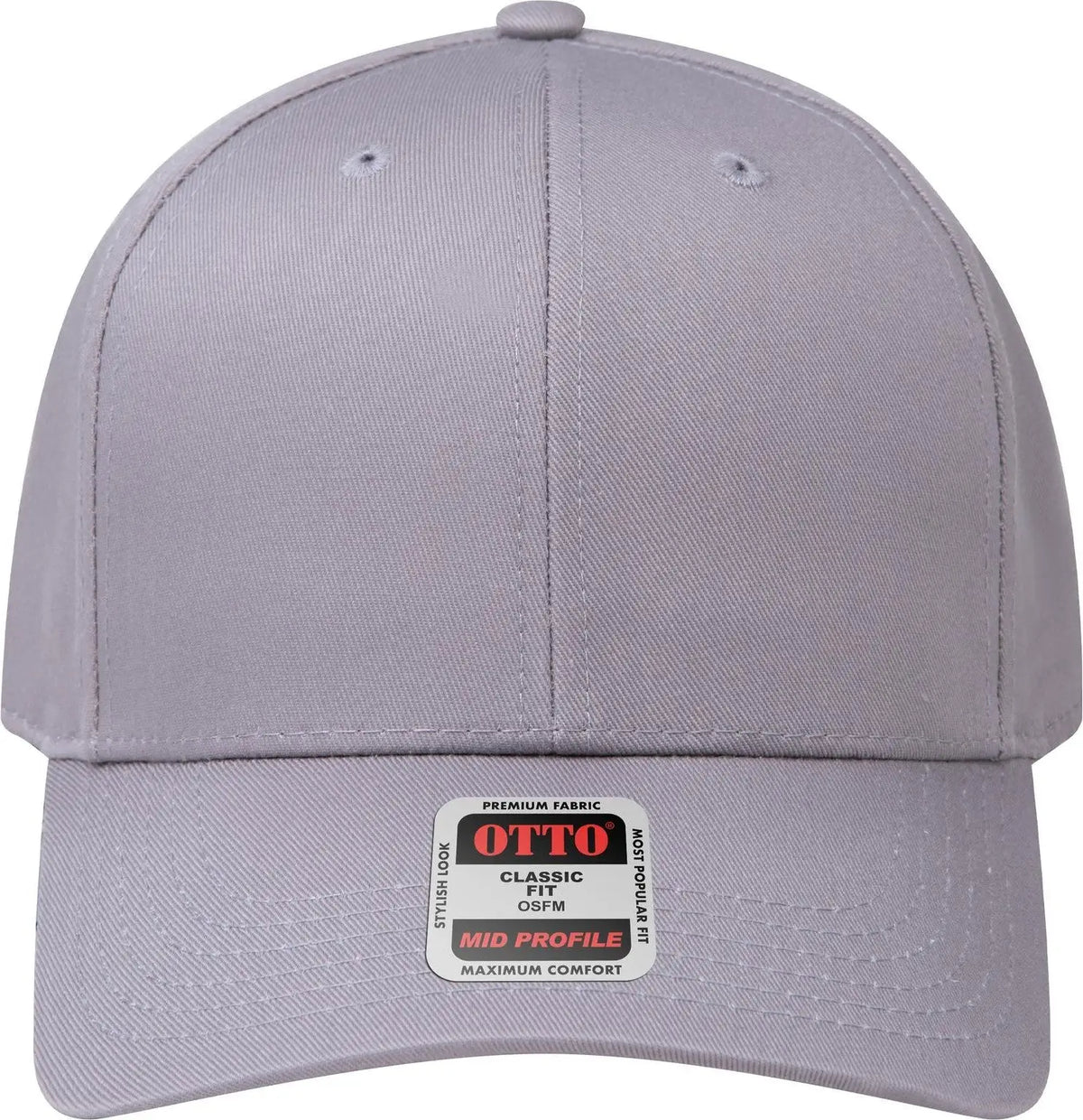 Otto 27-079 6 Panel Mid Profile Baseball Cap - Gray - 1/2’’ - 7 5/8’’