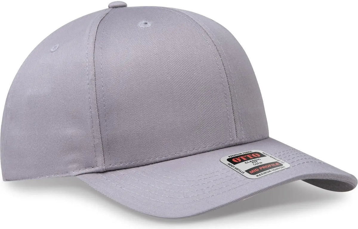 Otto 27-079 6 Panel Mid Profile Baseball Cap - Gray - 1/2’’ - 7 5/8’’