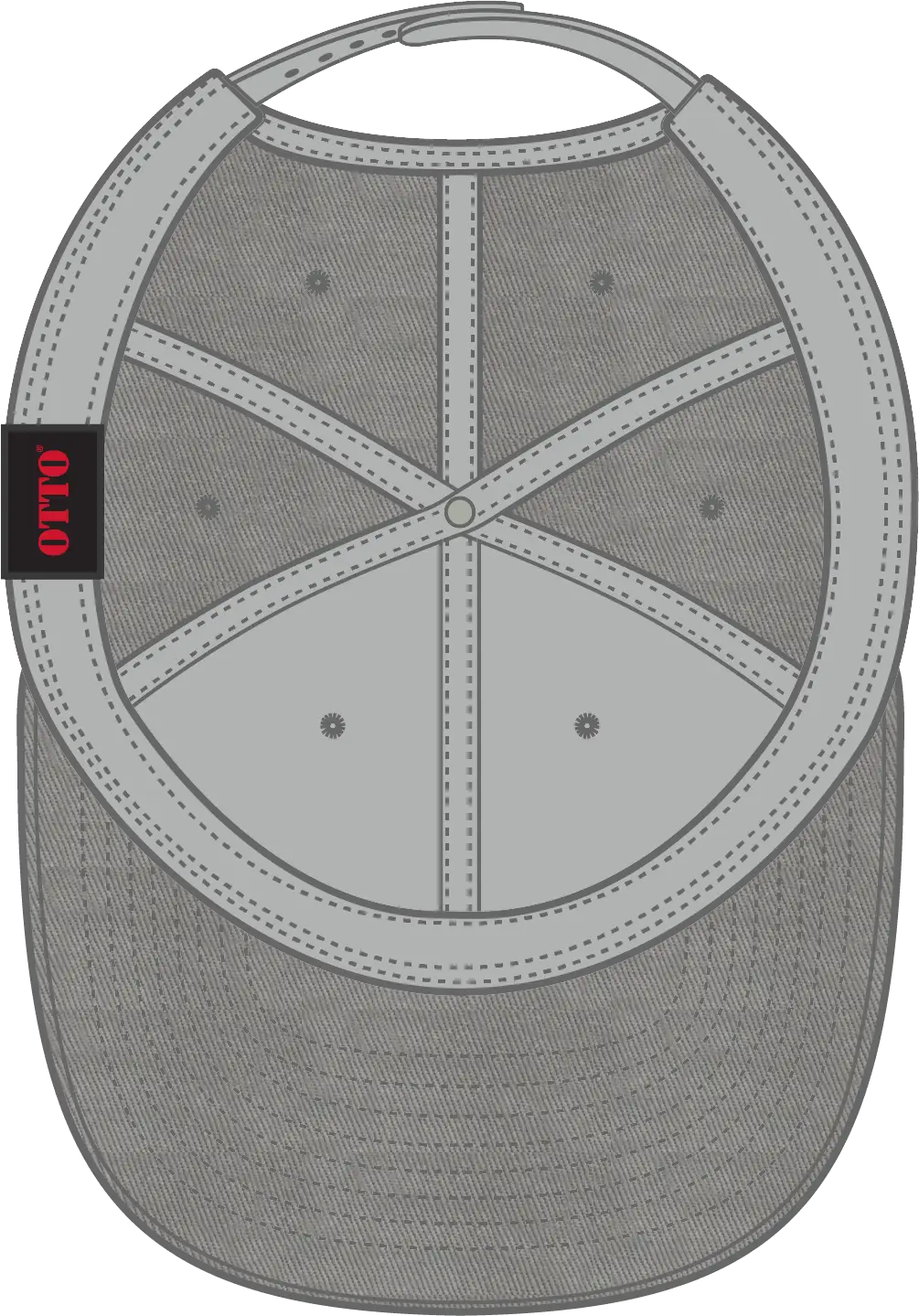 Otto 27-079 6 Panel Mid Profile Baseball Cap - Gray - 1/2’’ - 7 5/8’’