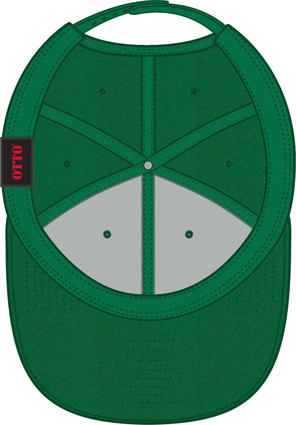 Otto 27-079 6 Panel Mid Profile Baseball Cap - Kelly