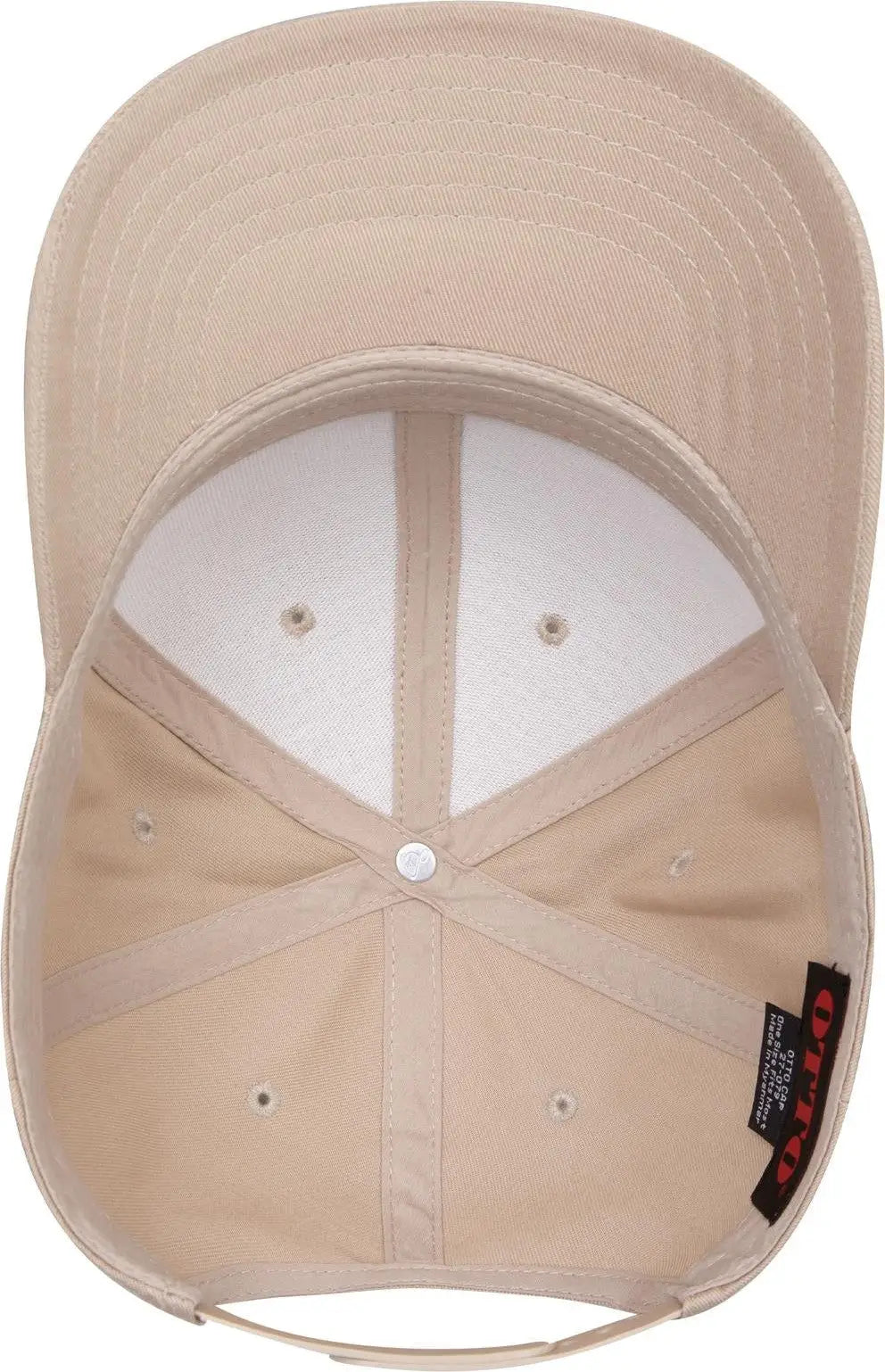 Otto 27-079 6 Panel Mid Profile Baseball Cap - Khaki