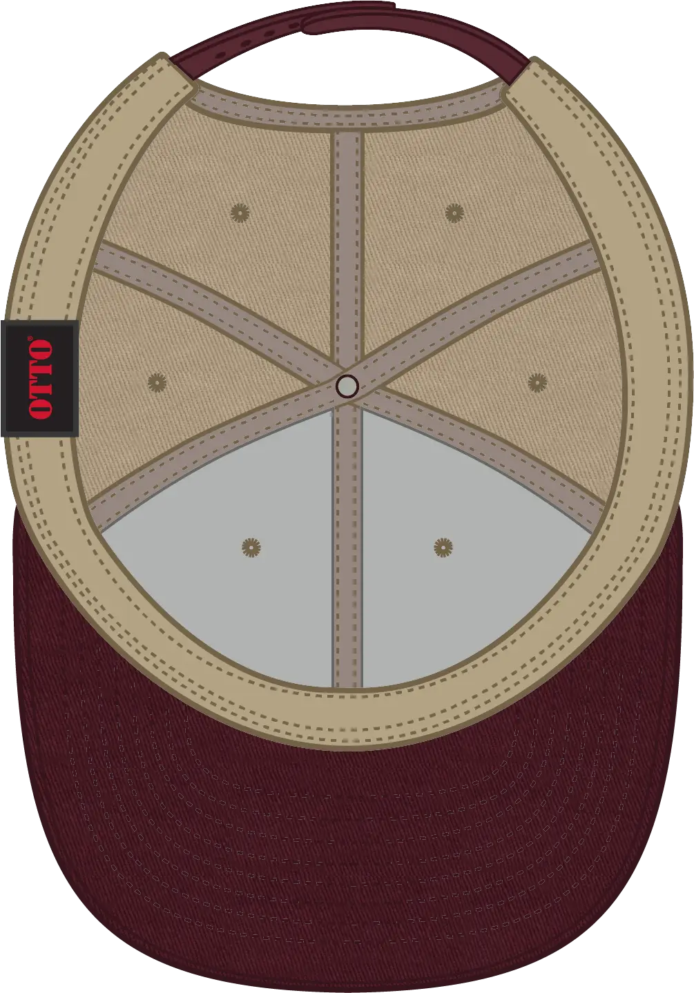 Otto 27-079 6 Panel Mid Profile Baseball Cap - Marn/kha - 1/2’’ - 7 5/8’’