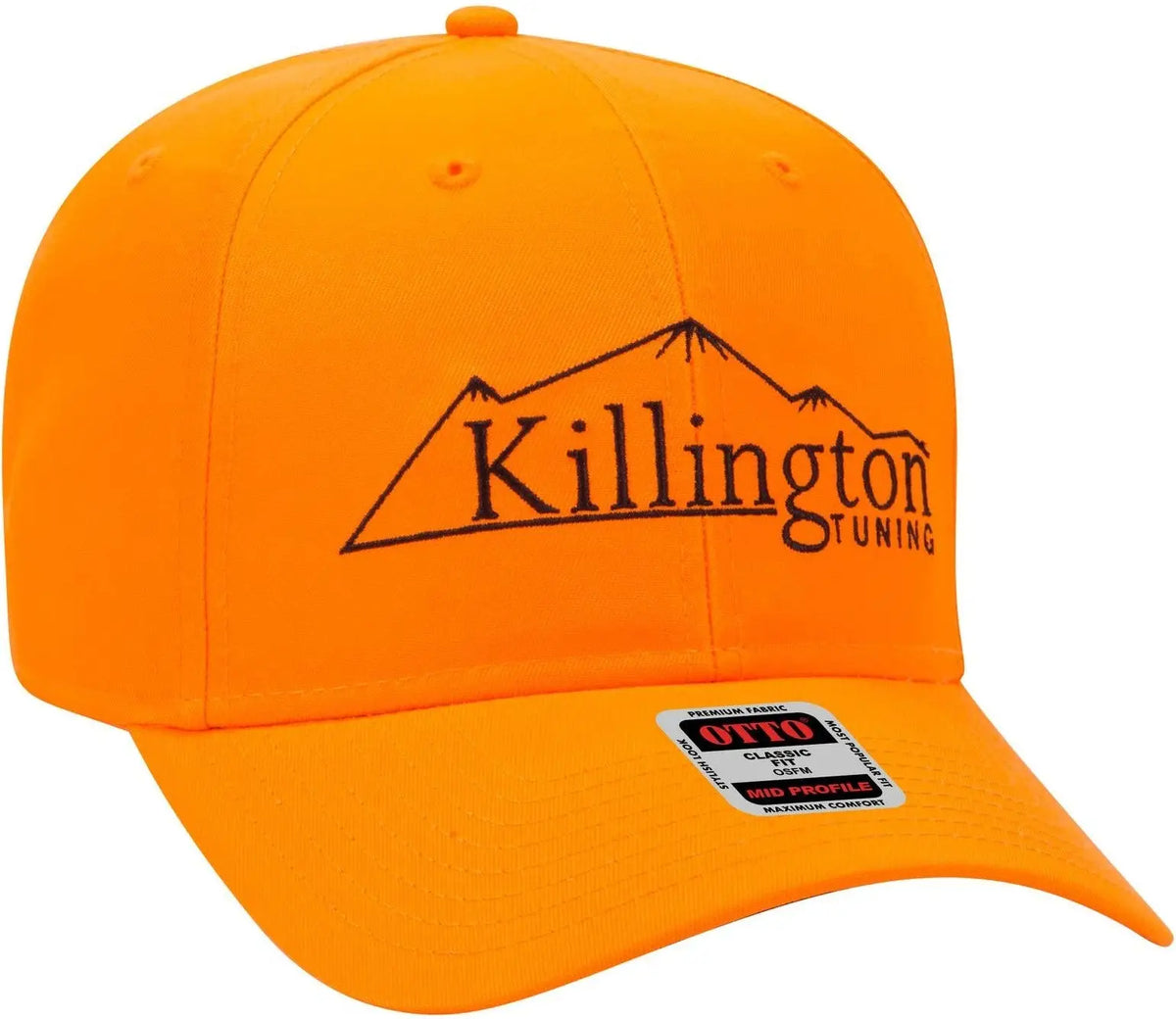 Otto 27-079 6 Panel Mid Profile Baseball Cap - N. Orange - 1/2’’ - 7 5/8’’