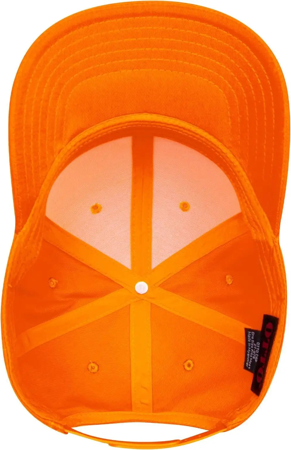 Otto 27-079 6 Panel Mid Profile Baseball Cap - N. Orange - 1/2’’ - 7 5/8’’