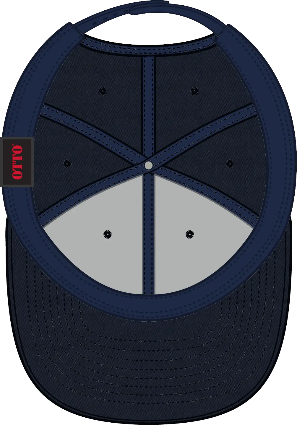 Otto 27-079 6 Panel Mid Profile Baseball Cap - Navy - 1/2’’ - 7 5/8’’