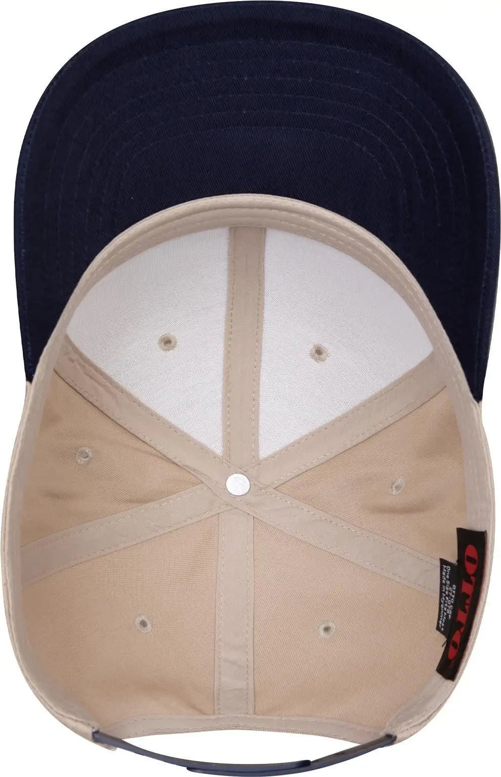 Otto 27-079 6 Panel Mid Profile Baseball Cap - Nvy/kha - 1/2’’ - 7 5/8’’