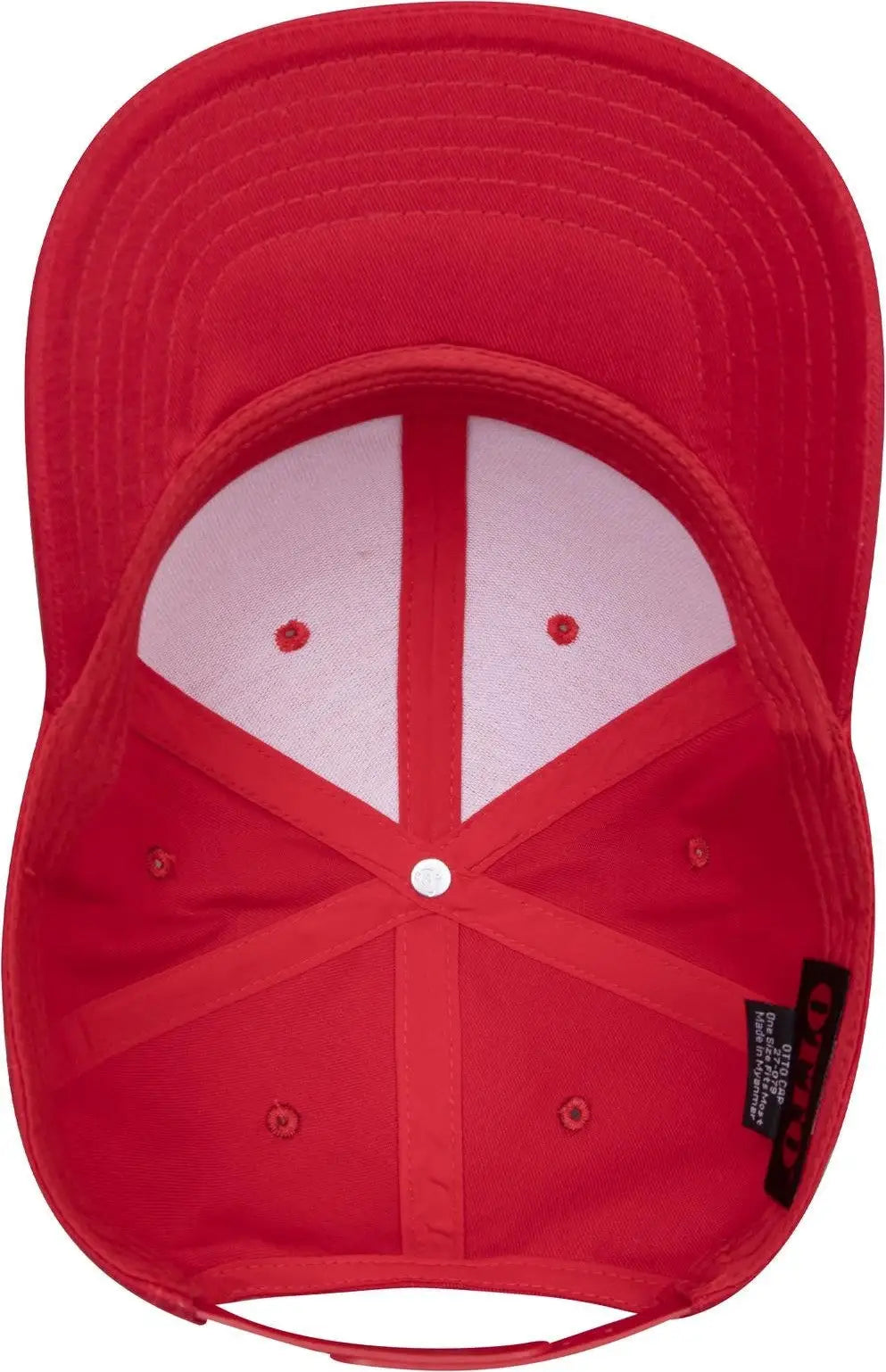 Otto 27-079 6 Panel Mid Profile Baseball Cap - Red - 1/2’’ - 7 5/8’’