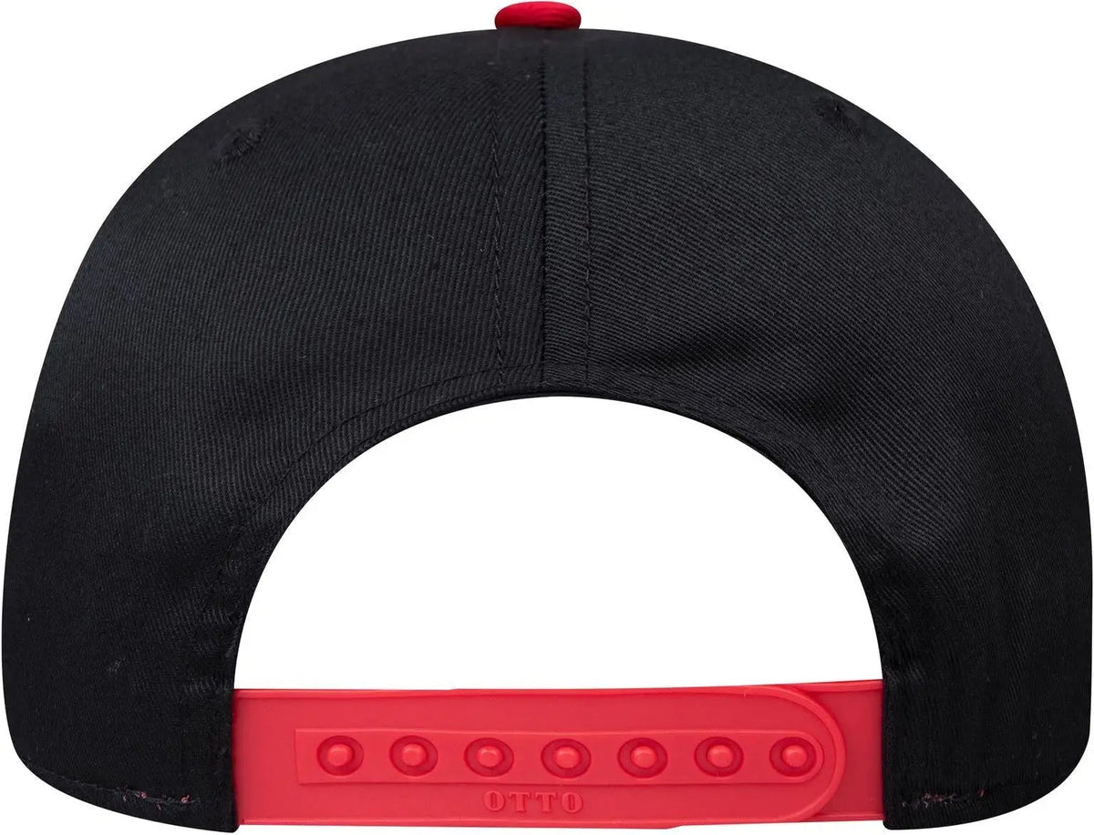 Otto 27-079 6 Panel Mid Profile Baseball Cap - Red/blk - 1/2’’ - 7 5/8’’
