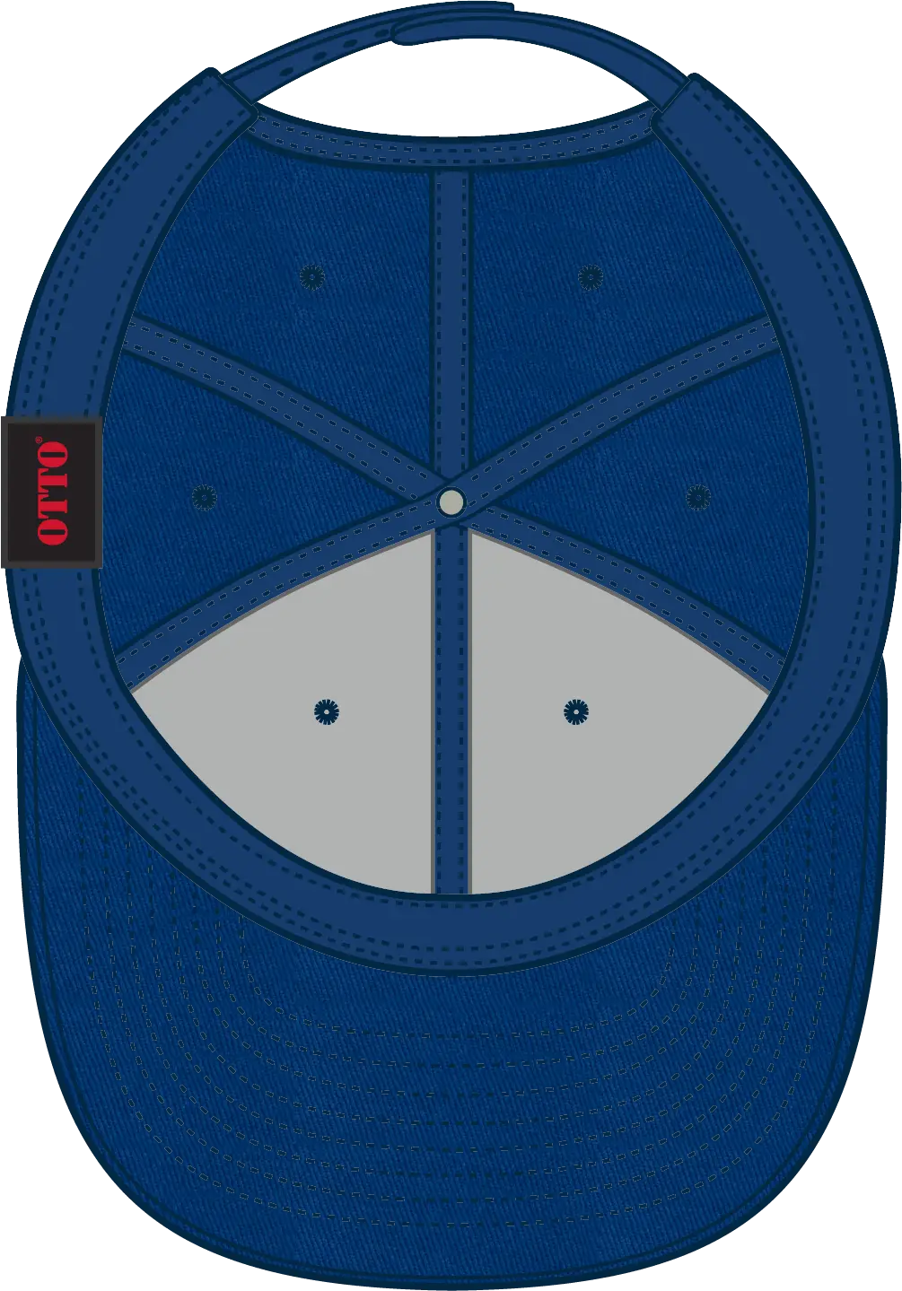Otto 27-079 6 Panel Mid Profile Baseball Cap - Royal - 1/2’’ - 7 5/8’’
