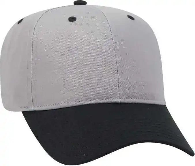Otto 27-079 Twill 8 Rows Stitching Pro Style Cap - Black Gray - one Size Fits Most