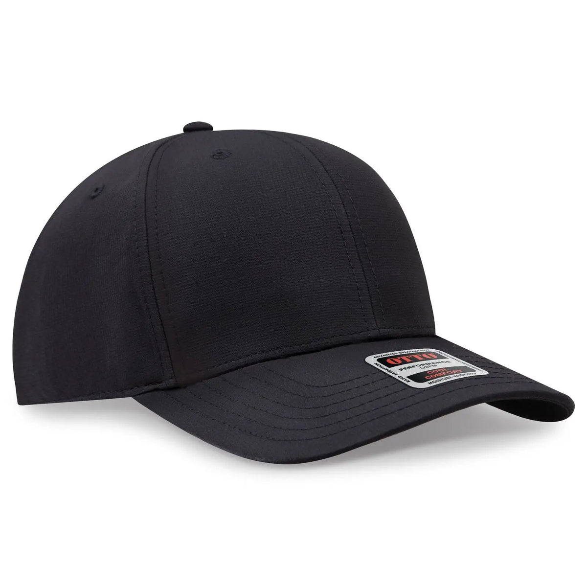 Otto 27-1 6 Panel Mid Profile Baseball Cap - Black - 7 3/8’’ - 5/8’’