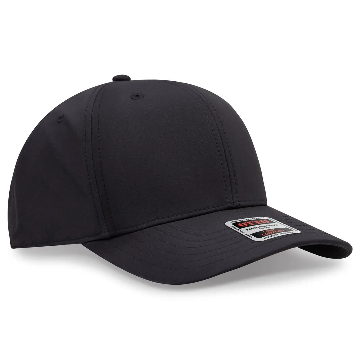Otto 27-1 6 Panel Mid Profile Baseball Cap - Black - 7 3/8’’ - 5/8’’
